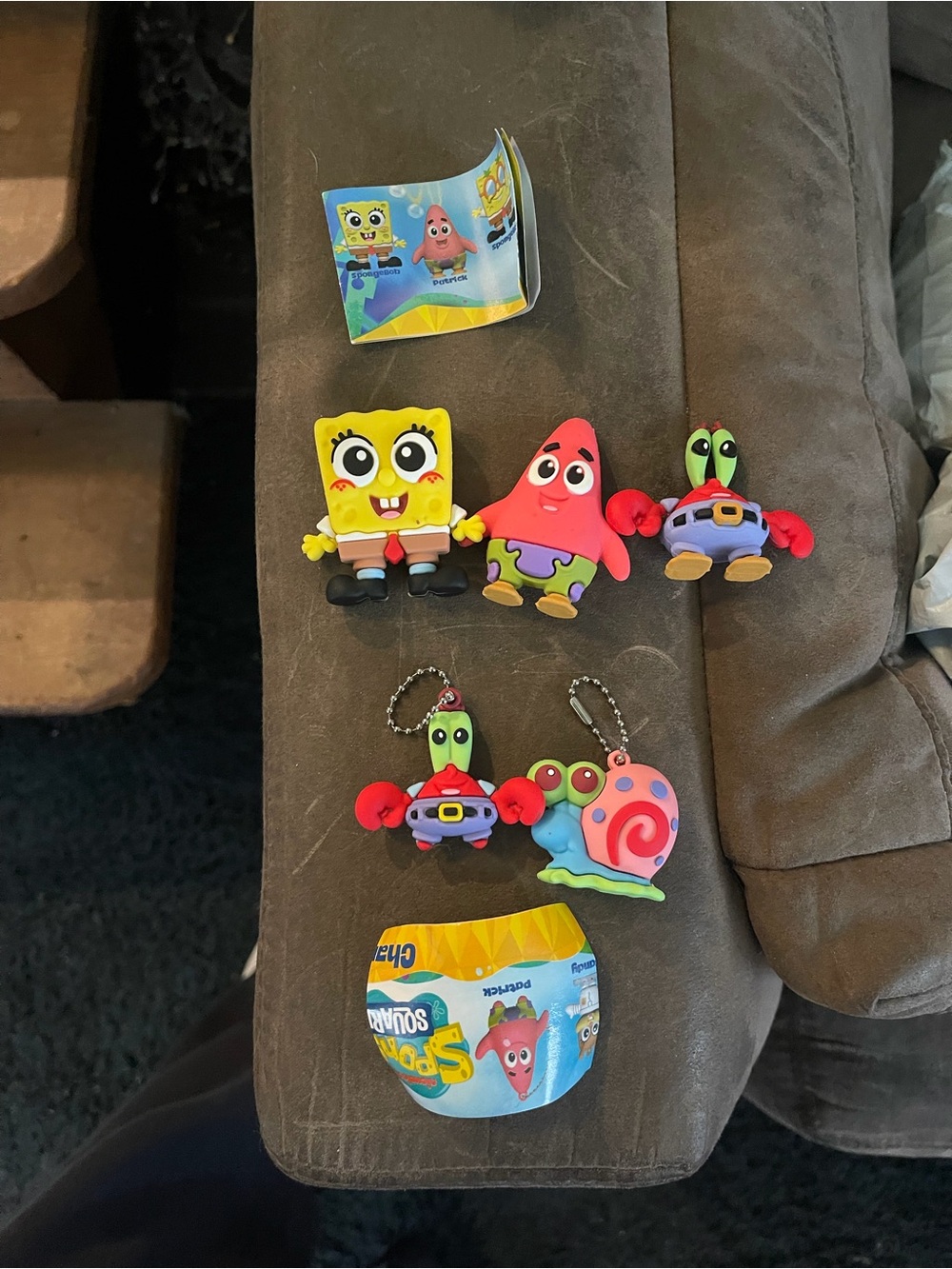 SpongeBob Squarepants Character Toy Set - Yellow, Pink, Red, Green